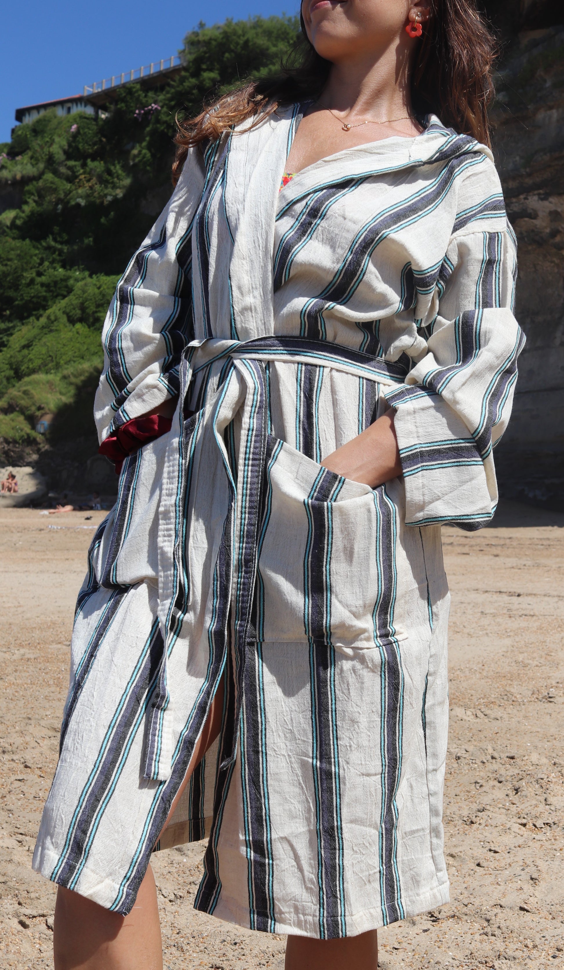 Striped Linen Robe