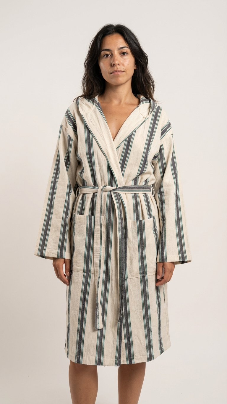 Striped Linen Robe