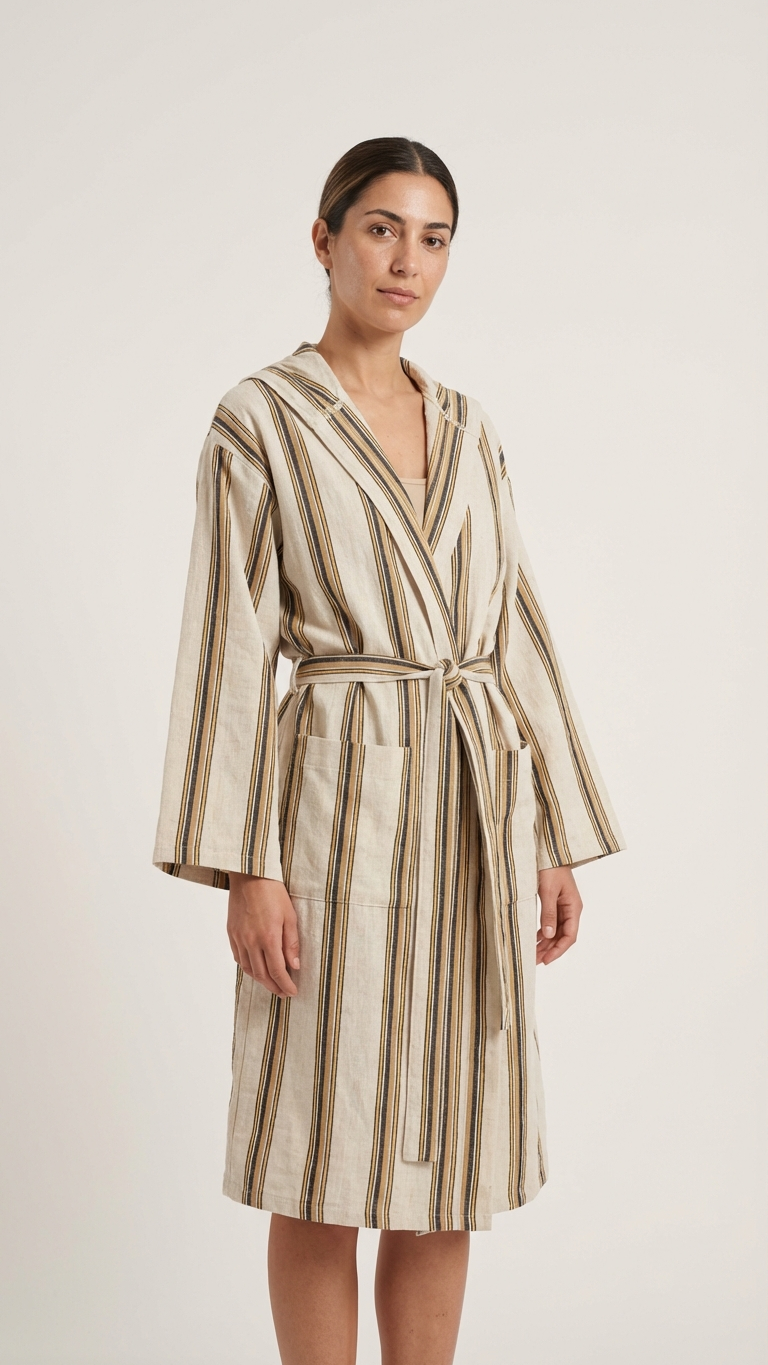 Striped Linen Robe