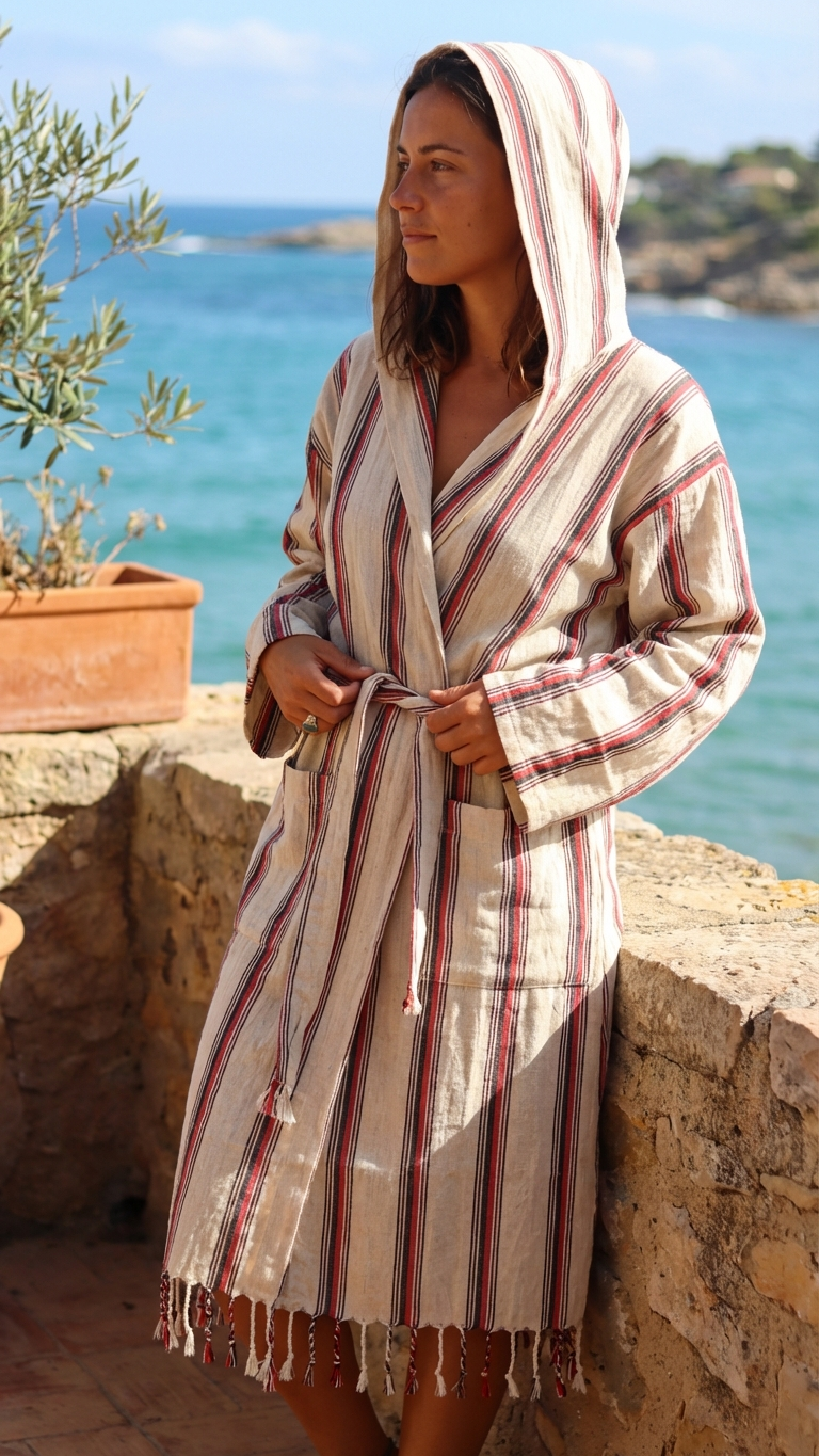 Striped Linen Robe
